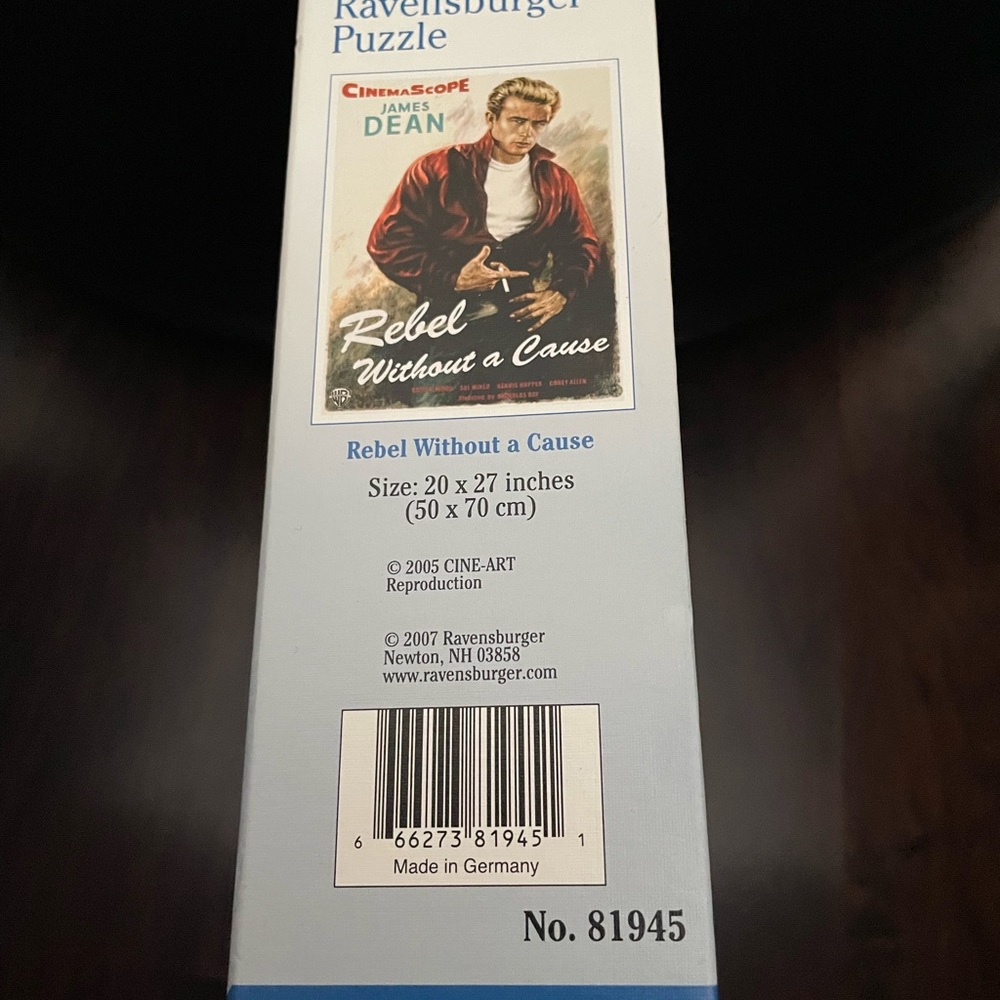 Ravens burger JAMES DEAN Puzzle~~~1000 pc~~~~Rebel Without a Cause - Picture 7 of 7